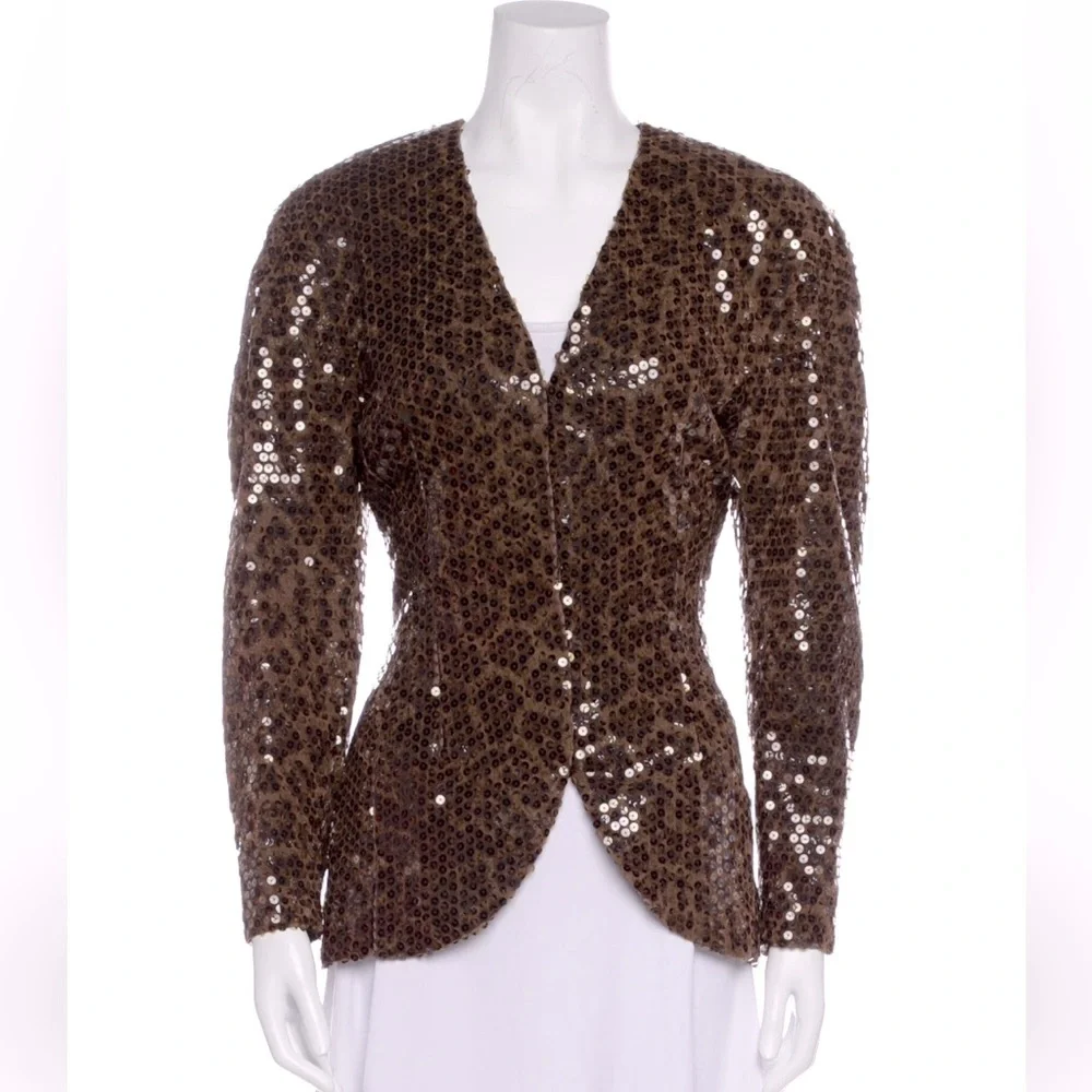 DIOR Sequin Animal Print Shimmer Vintage Blazer Jacket New 8